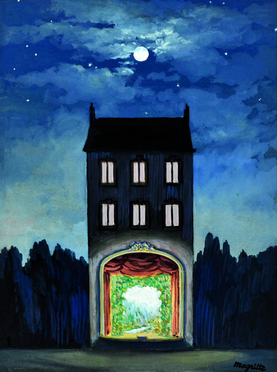 René Magritte (1898-1967), Το σπίτι, 1947 περίπου. Γκουάς σε χαρτί επικολλημένο σε χαρτόνι | 24,5 x 18,8 εκ.