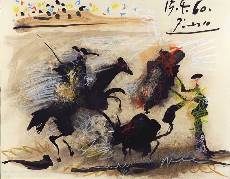 Pablo Picasso (1881-1973), Ταυρομαχία, 1960. Μεικτή τεχνική σε χαρτί | 50,5 x 65,5 εκ.