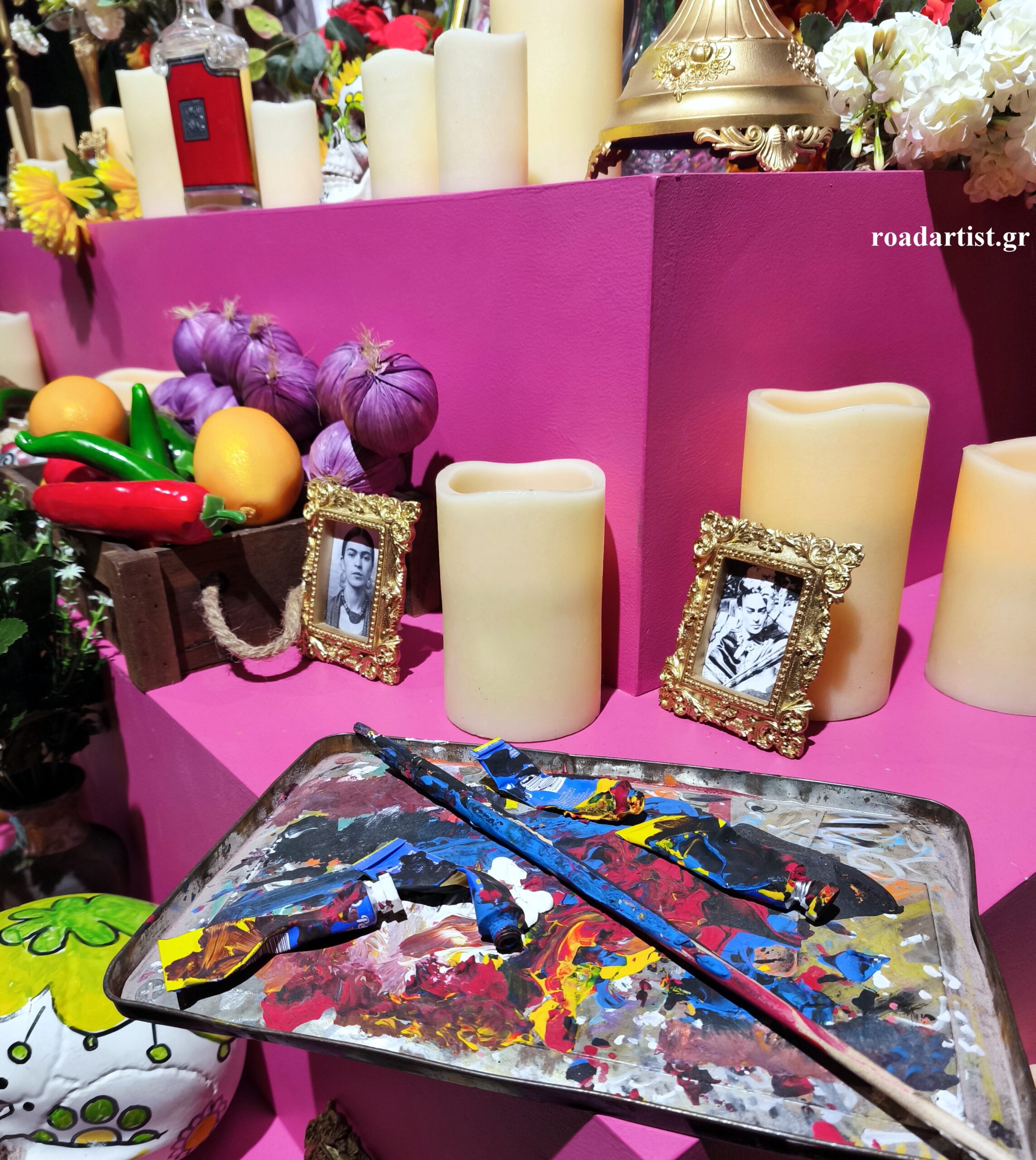 Λεπτομέρεια. Πινέλα, χρώματα.