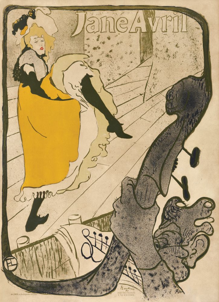 Henri de Toulouse-Lautrec (1864-1901),Η Jane Avril. Jardin de Paris, 1893. Λιθογραφία με πινέλο και πιτσίλισμα, πεντάχρωμη εκτύπωση σε χαρτί vélin | 124 x 90 εκ. Τυπογραφείο Chaix, Παρίσι Μη καταχωρημένο δοκίμιο 