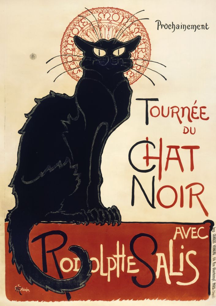 Théophile-Alexandre Steinlen (1859-1923),Περιοδεία του Chat noir, 1896. Λιθογραφία με πινέλο και πιτσίλισμα, δίχρωμη εκτύπωση σε χαρτί vélin | 139,3 x 98,7 εκ. Τυπογραφείο C. Verneau, Παρίσι 